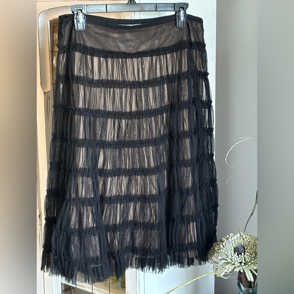 ZBD Design Tiered Layered Tulle Skirt Women’s Sz-12. Black/Tan EUC Whimsygoth - Picture 1 of 10